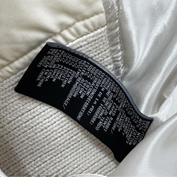 Bebe corset coat jacket snow bunny fur rabbit White Quilted Jacket Fur Trim hood - Picture 6 of 16